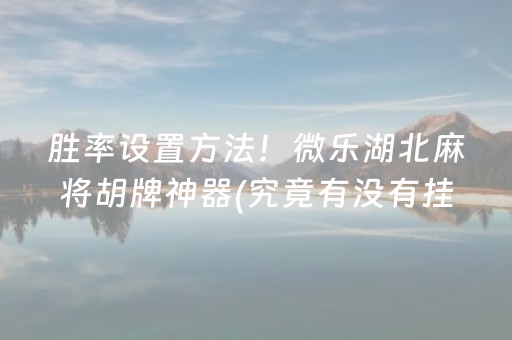 胜率设置方法！微乐湖北麻将胡牌神器(究竟有没有挂)