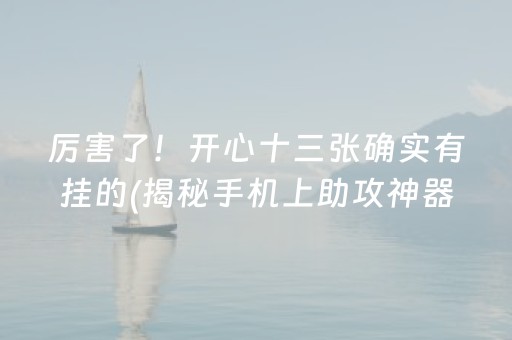 厉害了！开心十三张确实有挂的(揭秘手机上助攻神器)