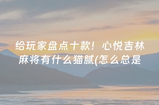 给玩家盘点十款！心悦吉林麻将有什么猫腻(怎么总是输)