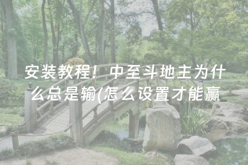 安装教程！中至斗地主为什么总是输(怎么设置才能赢)