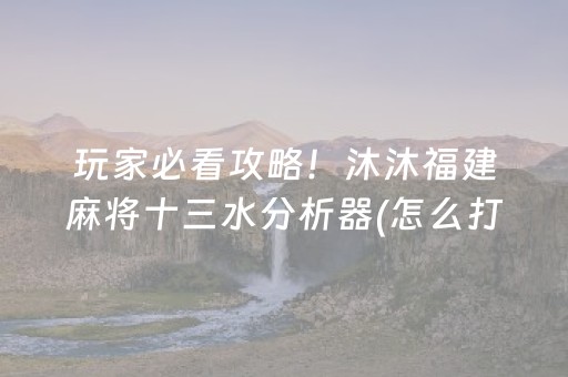 玩家必看攻略！沐沐福建麻将十三水分析器(怎么打才赢)