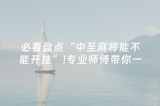 必看盘点“中至麻将能不能开挂”!专业师傅带你一起了解（详细教程）-知乎