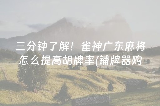三分钟了解！雀神广东麻将怎么提高胡牌率(铺牌器购买)