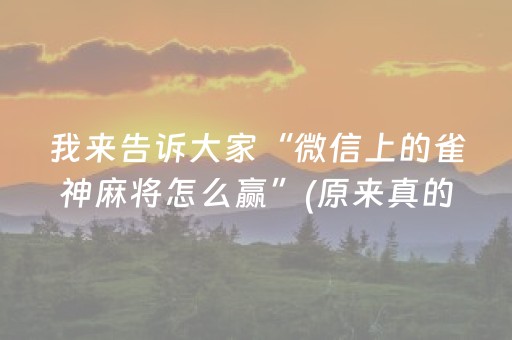 我来告诉大家“微信上的雀神麻将怎么赢”(原来真的有挂)-知乎