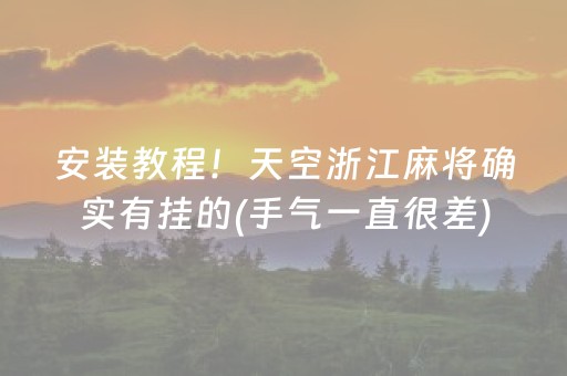 安装教程！天空浙江麻将确实有挂的(手气一直很差)