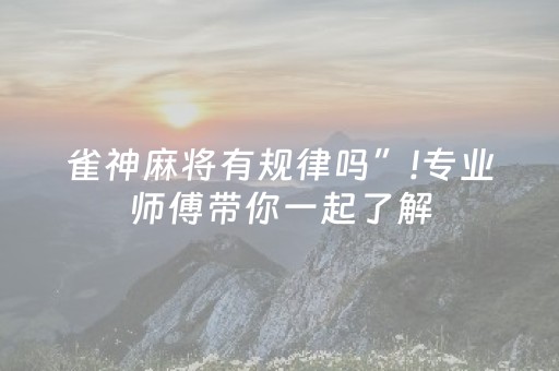雀神麻将有规律吗”!专业师傅带你一起了解（详细教程）-知乎
