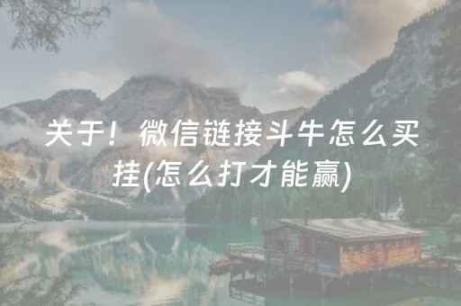 关于！微信链接斗牛怎么买挂(怎么打才能赢)