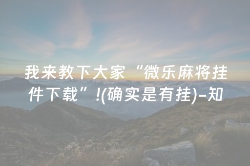 我来教下大家“微乐麻将挂件下载”!(确实是有挂)-知乎
