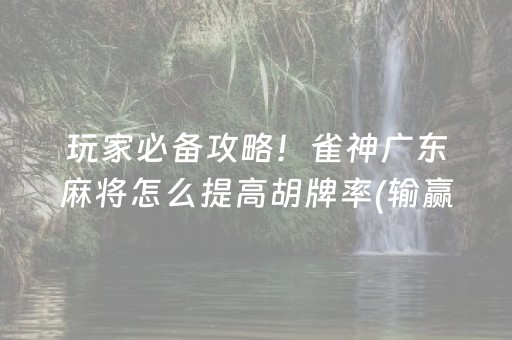 玩家必备攻略！雀神广东麻将怎么提高胡牌率(输赢设置胡牌规律)