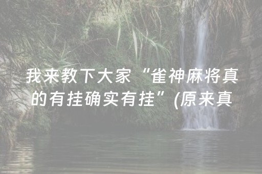 我来教下大家“雀神麻将真的有挂确实有挂”(原来真的有挂)-知乎