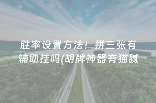 胜率设置方法！拼三张有辅助挂吗(胡牌神器有猫腻吗)