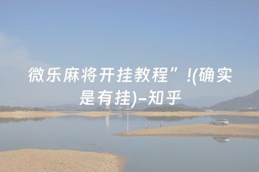 微乐麻将开挂教程”!(确实是有挂)-知乎