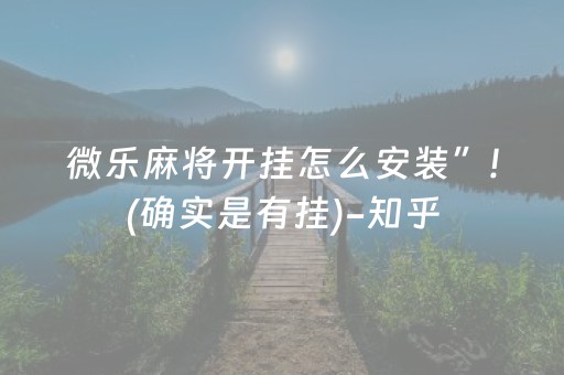 微乐麻将开挂怎么安装”!(确实是有挂)-知乎