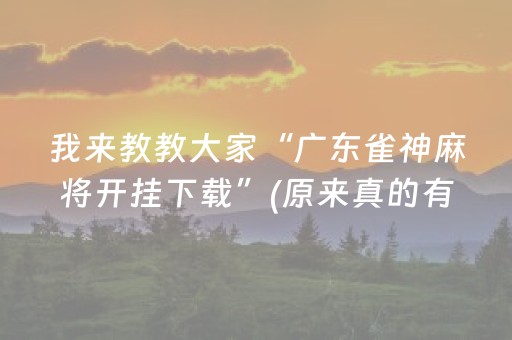 我来教教大家“广东雀神麻将开挂下载”(原来真的有挂)-知乎