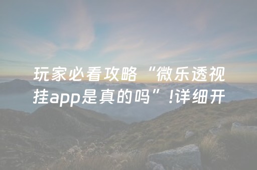 玩家必看攻略“微乐透视挂app是真的吗”!详细开挂教程-知乎
