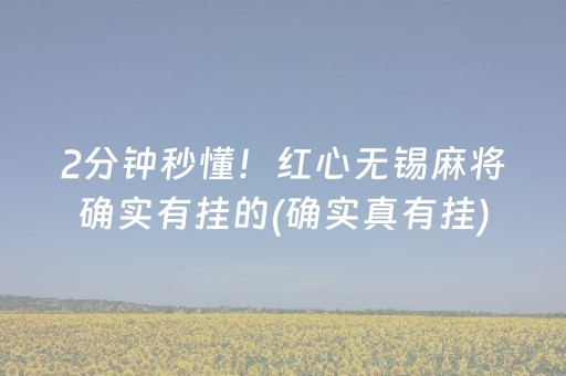 2分钟秒懂！红心无锡麻将确实有挂的(确实真有挂)