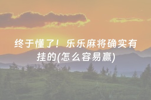 终于懂了！乐乐麻将确实有挂的(怎么容易赢)