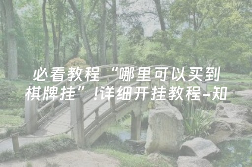 必看教程“哪里可以买到棋牌挂”!详细开挂教程-知乎