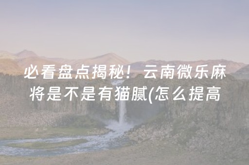 必看盘点揭秘！云南微乐麻将是不是有猫腻(怎么提高好牌几率)