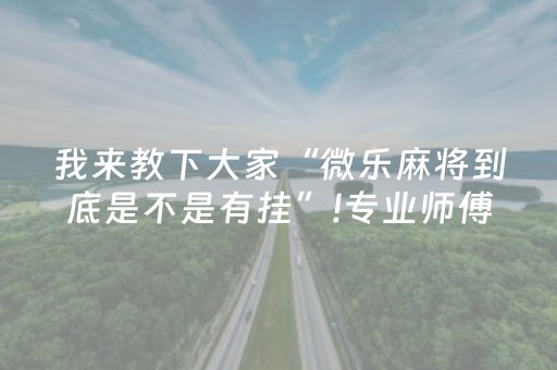 我来教下大家“微乐麻将到底是不是有挂”!专业师傅带你一起了解（详细教程）-知乎