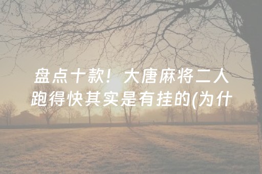 盘点十款！大唐麻将二人跑得快其实是有挂的(为什么一直输)