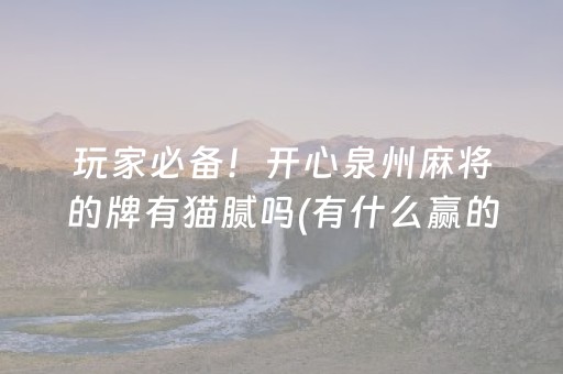 玩家必备！开心泉州麻将的牌有猫腻吗(有什么赢的技巧)