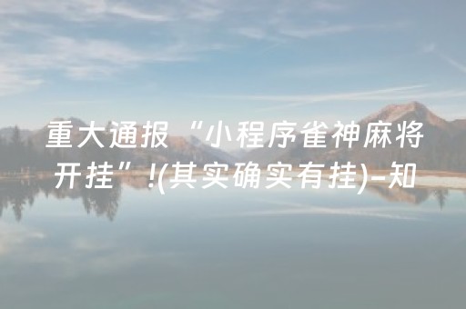 重大通报“小程序雀神麻将开挂”!(其实确实有挂)-知乎