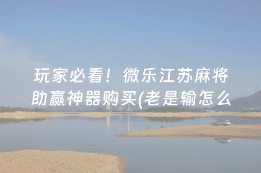 玩家必看！微乐江苏麻将助赢神器购买(老是输怎么办)