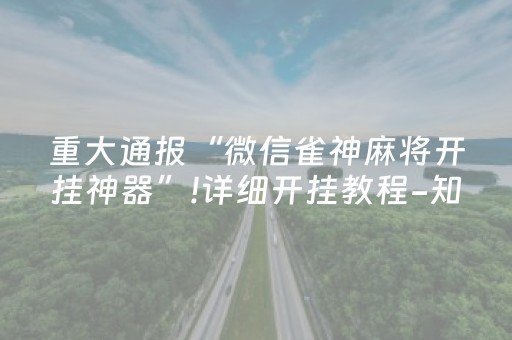 重大通报“微信雀神麻将开挂神器”!详细开挂教程-知乎