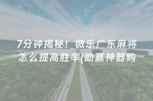 7分钟揭秘！微乐广东麻将怎么提高胜率(助赢神器购买)