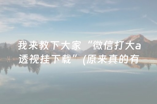 我来教下大家“微信打大a透视挂下载”(原来真的有挂)-知乎