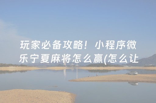 玩家必备攻略！小程序微乐宁夏麻将怎么赢(怎么让牌变好)