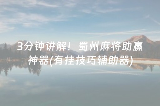 3分钟讲解！蜀州麻将助赢神器(有挂技巧辅助器)