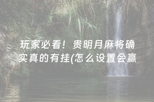 玩家必看！贵明月麻将确实真的有挂(怎么设置会赢)