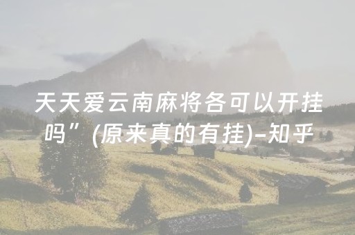 天天爱云南麻将各可以开挂吗”(原来真的有挂)-知乎