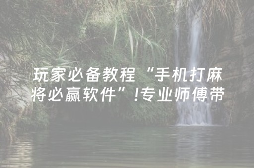 玩家必备教程“手机打麻将必赢软件”!专业师傅带你一起了解（详细教程）-知乎