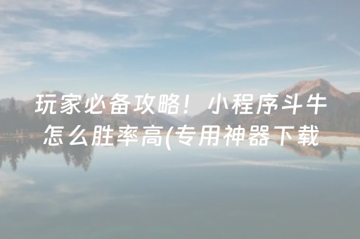 玩家必备攻略！小程序斗牛怎么胜率高(专用神器下载)