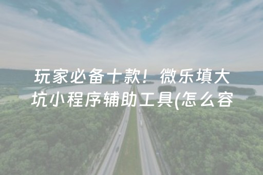 玩家必备十款！微乐填大坑小程序辅助工具(怎么容易赢)