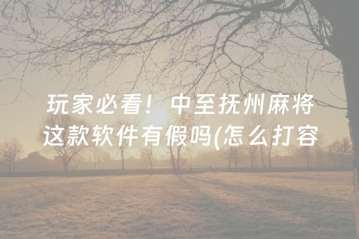 玩家必看！中至抚州麻将这款软件有假吗(怎么打容易赢)