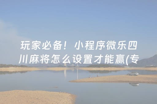 玩家必备！小程序微乐四川麻将怎么设置才能赢(专用神器下载)