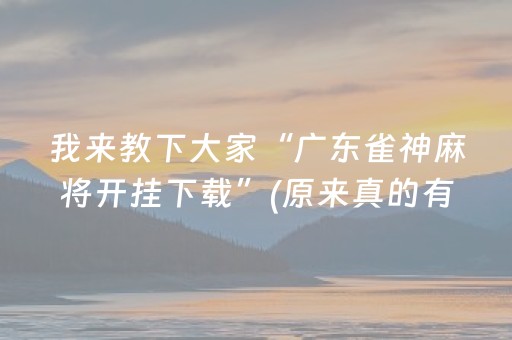 我来教下大家“广东雀神麻将开挂下载”(原来真的有挂)-知乎