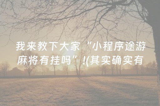 我来教下大家“小程序途游麻将有挂吗”!(其实确实有挂)-知乎