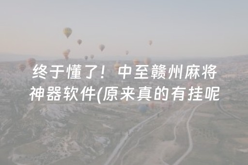 终于懂了！中至赣州麻将神器软件(原来真的有挂呢)
