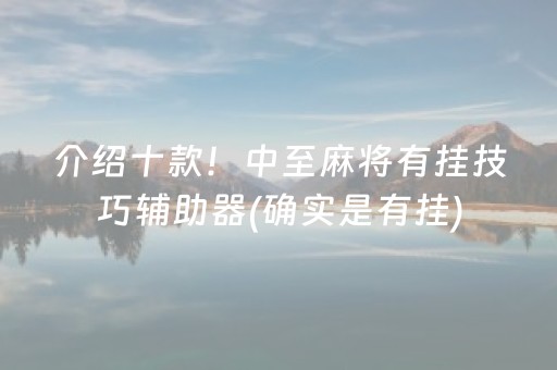 介绍十款！中至麻将有挂技巧辅助器(确实是有挂)