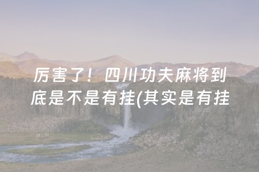 厉害了！四川功夫麻将到底是不是有挂(其实是有挂确实有挂)
