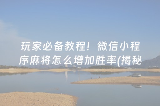 玩家必备教程！微信小程序麻将怎么增加胜率(揭秘手机上辅牌器)