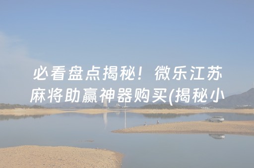 必看盘点揭秘！微乐江苏麻将助赢神器购买(揭秘小程序必备神器)