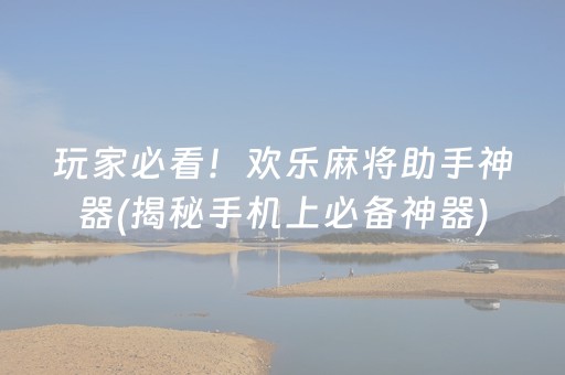 玩家必看！欢乐麻将助手神器(揭秘手机上必备神器)