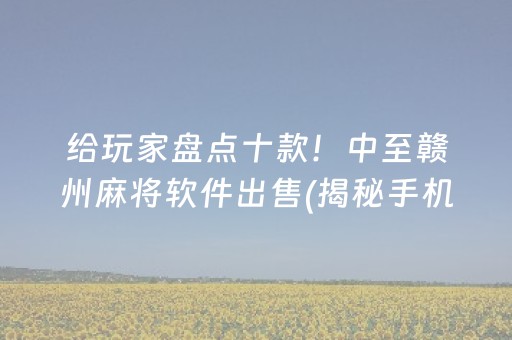 给玩家盘点十款！中至赣州麻将软件出售(揭秘手机上赢牌技巧)