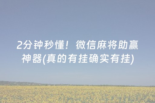 2分钟秒懂！微信麻将助赢神器(真的有挂确实有挂)